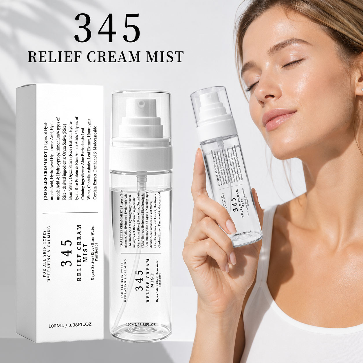 Centella Asiatica Toner - 345 Relief Cream Mist Korean Skin