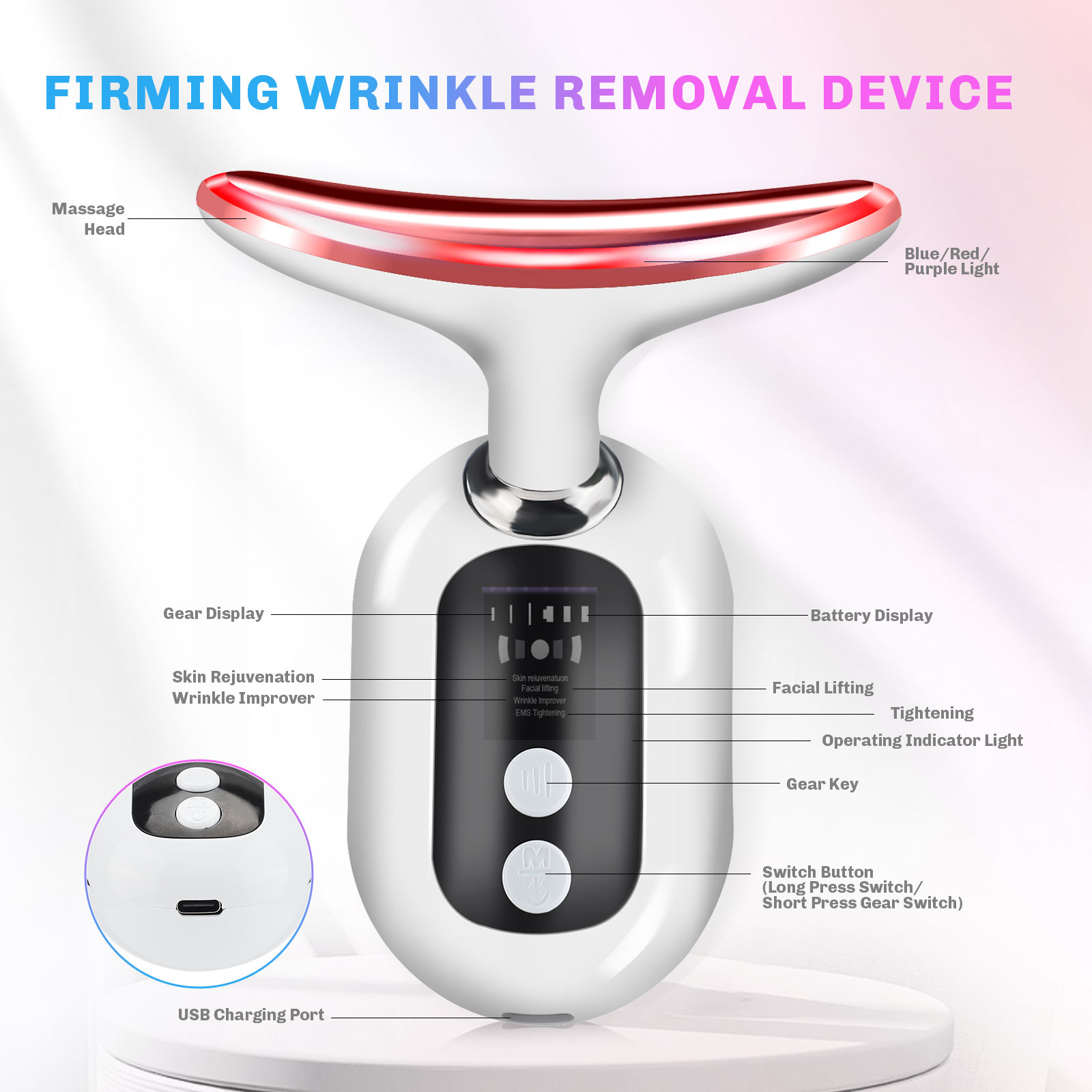 Microcurrent Neck Face Massage - Skincare Glowing 评论和价格
