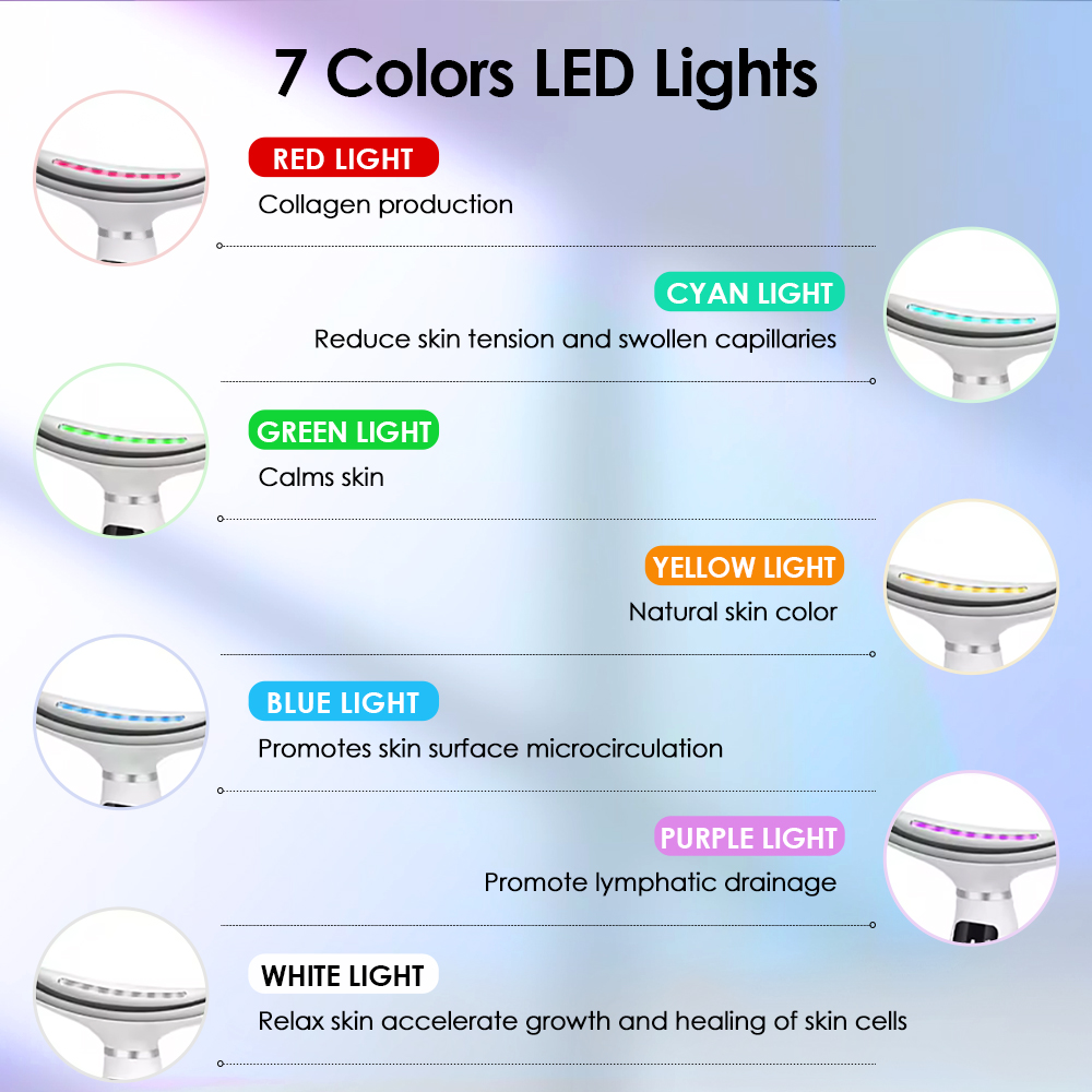 7 Colors LED Lights Face Neck  - Skincare Glowing 评论和价格